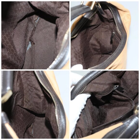 GUCCI Web Sherry Line Shoulder Bag Canvas Beige Gold 001 4288 Auth - Picture 16 of 16